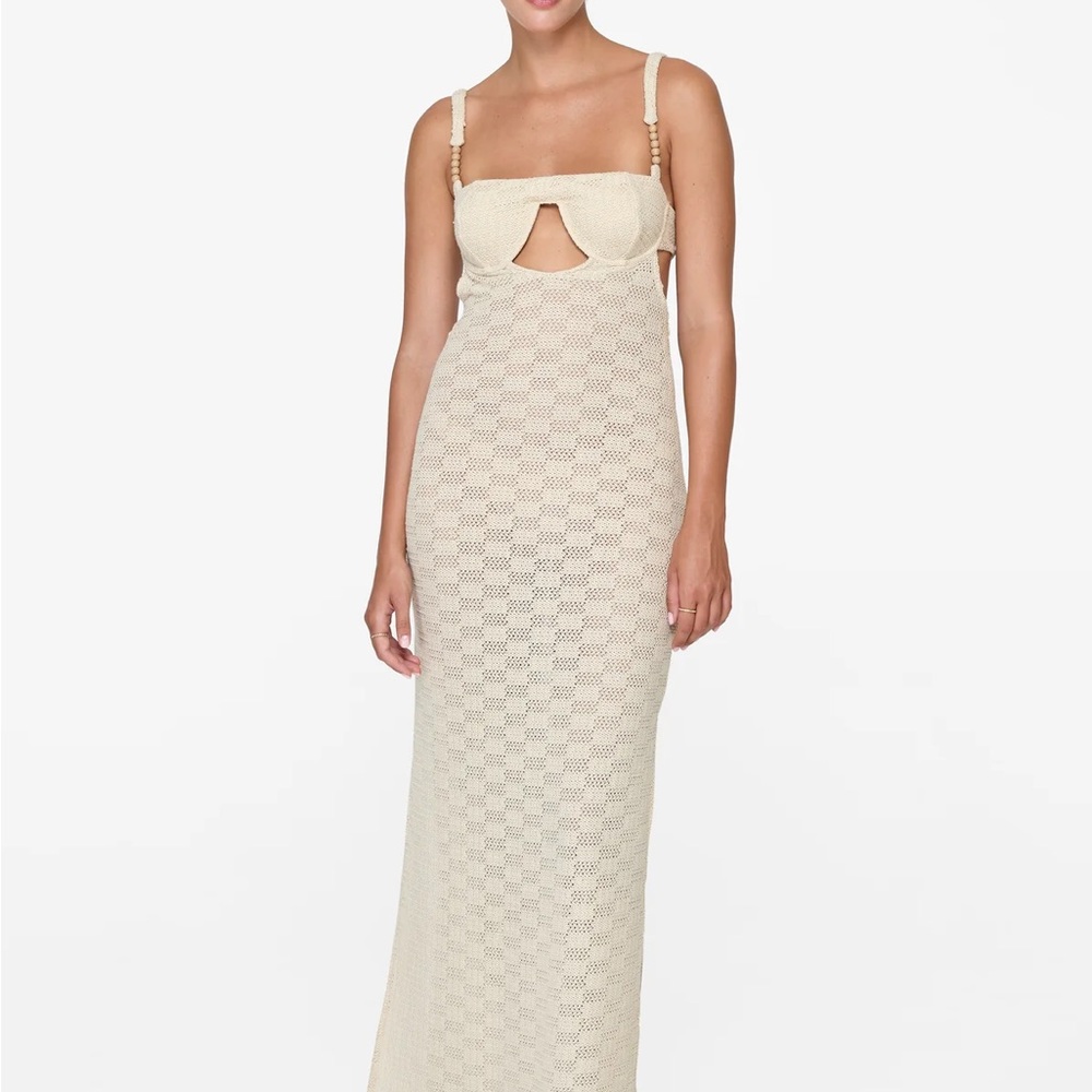 Revel Rey Elegant Cream Maxi Dress